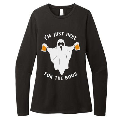 Funny Halloween IM Just Here For The Boos Costume Gift Womens CVC Long Sleeve Shirt