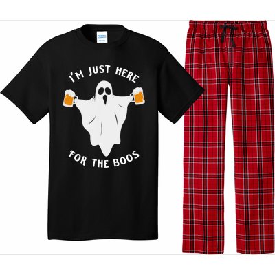 Funny Halloween IM Just Here For The Boos Costume Gift Pajama Set