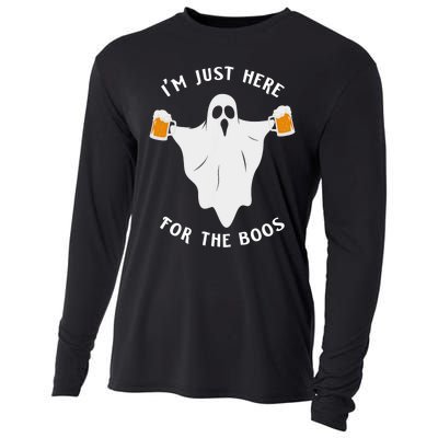 Funny Halloween IM Just Here For The Boos Costume Gift Cooling Performance Long Sleeve Crew