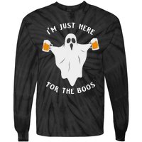 Funny Halloween IM Just Here For The Boos Costume Gift Tie-Dye Long Sleeve Shirt