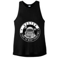 Funny Huston I Have So Many Problems Astronaut Emblem Ladies PosiCharge Tri-Blend Wicking Tank