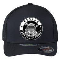 Funny Huston I Have So Many Problems Astronaut Emblem Flexfit Unipanel Trucker Cap