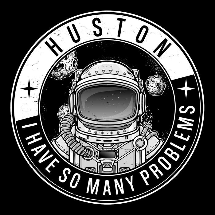 Funny Huston I Have So Many Problems Astronaut Emblem Drawstring Bag