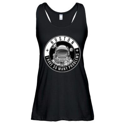 Funny Huston I Have So Many Problems Astronaut Emblem Ladies Essential Flowy Tank