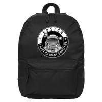 Funny Huston I Have So Many Problems Astronaut Emblem 16 in Basic Backpack
