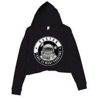Funny Huston I Have So Many Problems Astronaut Emblem Crop Fleece Hoodie