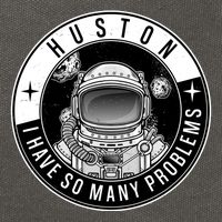 Funny Huston I Have So Many Problems Astronaut Emblem Cotton Canvas Backpack