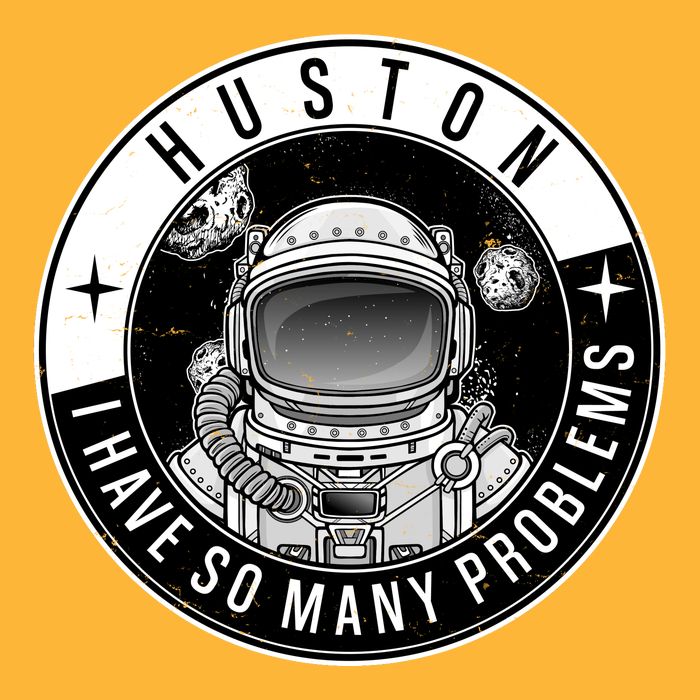 Funny Huston I Have So Many Problems Astronaut Emblem Cooling Performance Crew T-Shirt