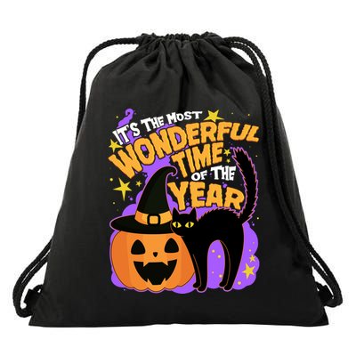 Funny Halloween It's The Most Wonderful Time Of The Year Drawstring Bag