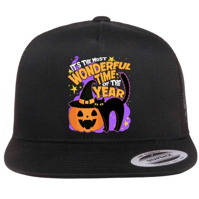 Funny Halloween It's The Most Wonderful Time Of The Year Flat Bill Trucker Hat