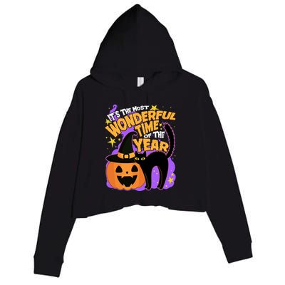 Funny Halloween It's The Most Wonderful Time Of The Year Crop Fleece Hoodie