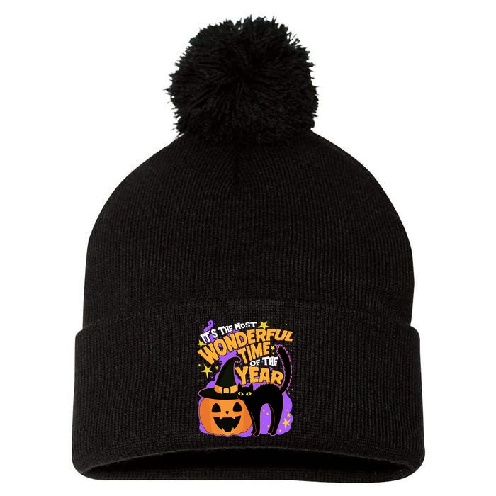 Funny Halloween It's The Most Wonderful Time Of The Year Pom Pom 12in Knit Beanie