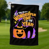 Funny Halloween It's The Most Wonderful Time Of The Year Golf Towel