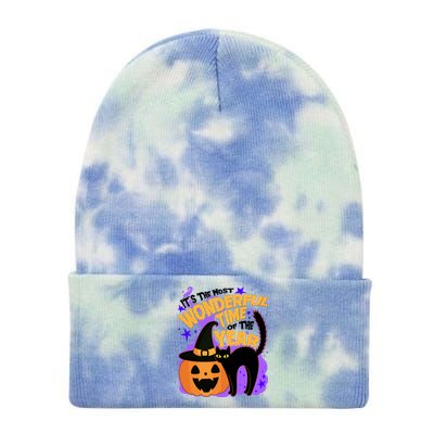 Funny Halloween It's The Most Wonderful Time Of The Year Tie Dye 12in Knit Beanie