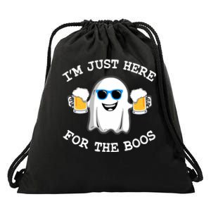 Funny Halloween Im Just Here For The Boos Costume Gift Drawstring Bag