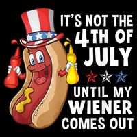 Funny Hotdog Its Not 4th Of July Until My Wiener Comes Out Drawstring Bag