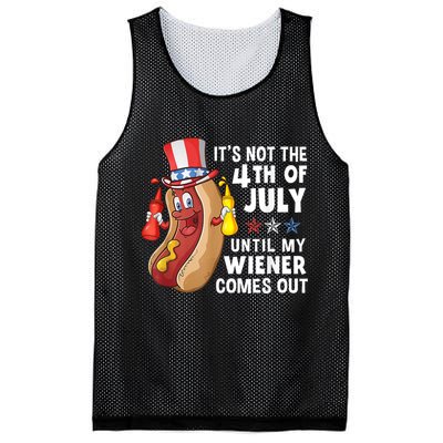 Funny Hotdog Its Not 4th Of July Until My Wiener Comes Out Mesh Reversible Basketball Jersey Tank