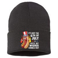 Funny Hotdog Its Not 4th Of July Until My Wiener Comes Out Sustainable Knit Beanie