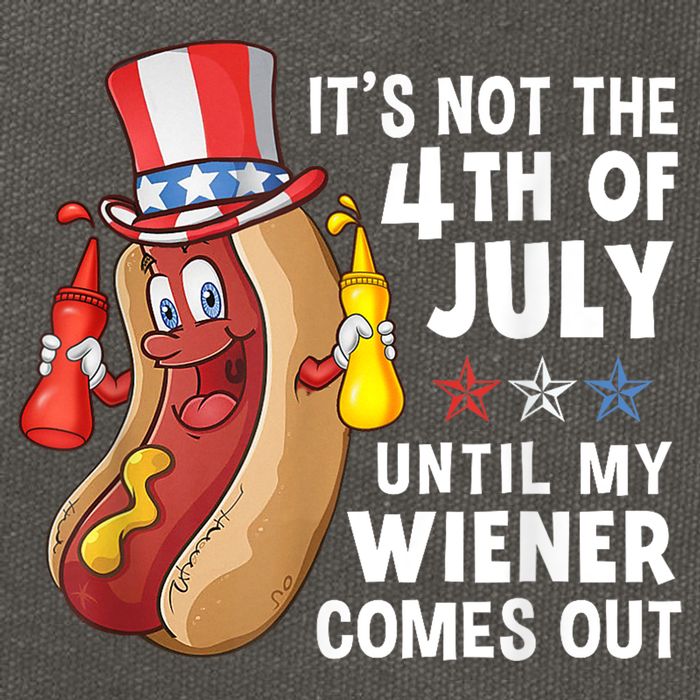 Funny Hotdog Its Not 4th Of July Until My Wiener Comes Out Cotton Canvas Backpack