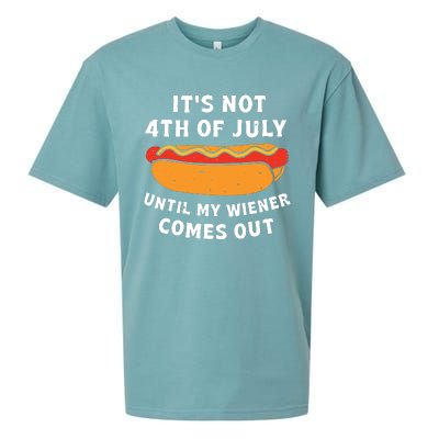 Funny Hotdog Its Not 4th Of July Until My Wiener Comes Out Sueded Cloud Jersey T-Shirt