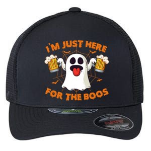 Funny Halloween IM Just Here For The Boos Costume Gift Flexfit Unipanel Trucker Cap