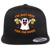 Funny Halloween IM Just Here For The Boos Costume Gift Flat Bill Trucker Hat