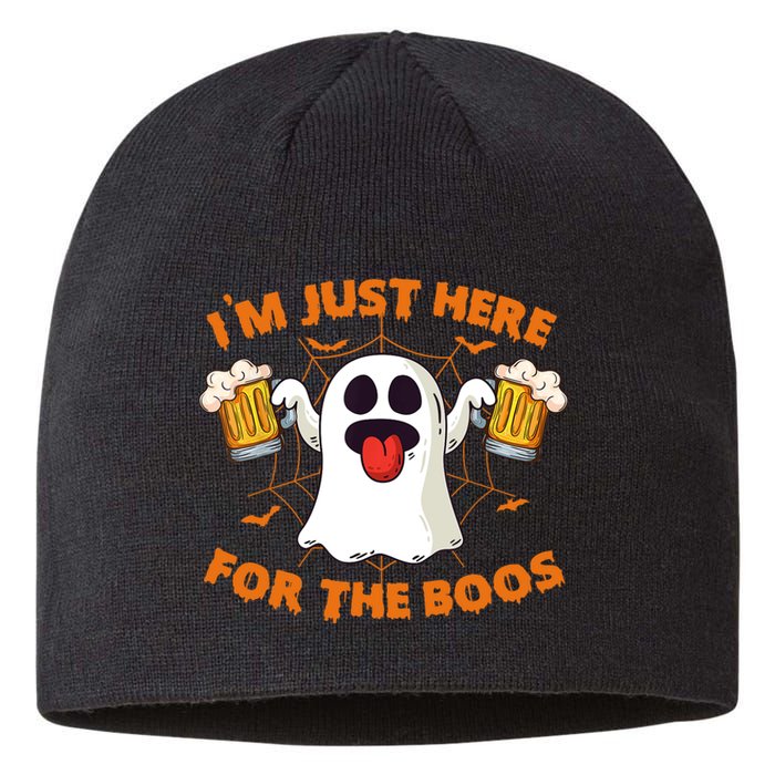 Funny Halloween IM Just Here For The Boos Costume Gift Sustainable Beanie