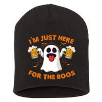 Funny Halloween IM Just Here For The Boos Costume Gift Short Acrylic Beanie