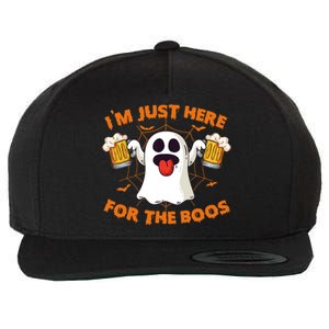 Funny Halloween IM Just Here For The Boos Costume Gift Wool Snapback Cap