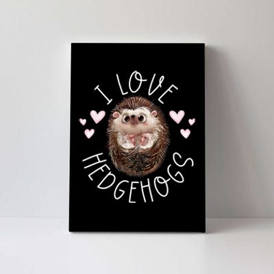 Funny Hedgehog I Love Hedgehogs Porcupine Canvas