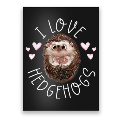 Funny Hedgehog I Love Hedgehogs Porcupine Poster