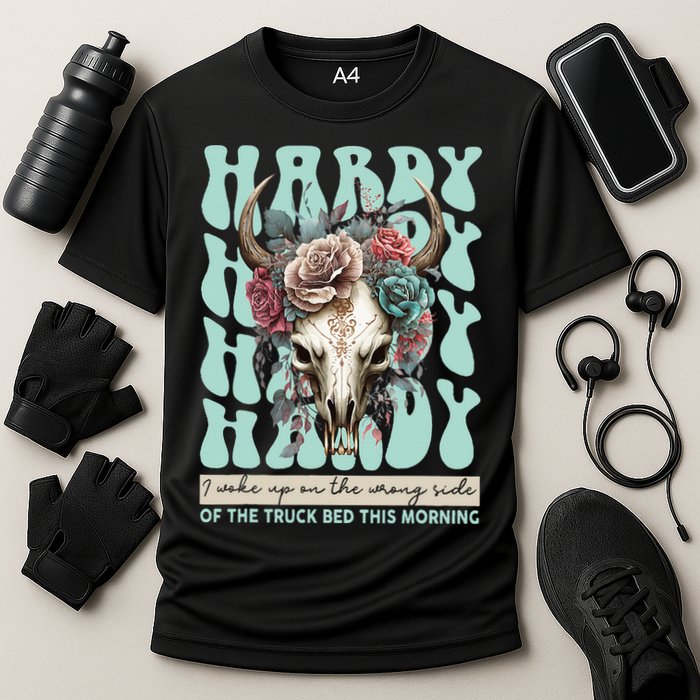 Funny Hardy I Woke Up On The Wrong Side Of The Truck Bed Cooling Performance Crew T-Shirt