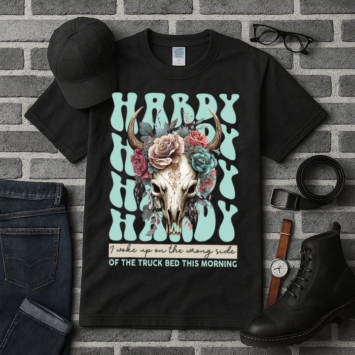 Funny Hardy I Woke Up On The Wrong Side Of The Truck Bed Tall T-Shirt