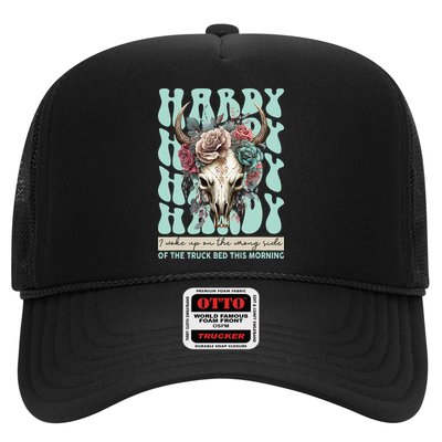 Funny Hardy I Woke Up On The Wrong Side Of The Truck Bed Trucker Hat