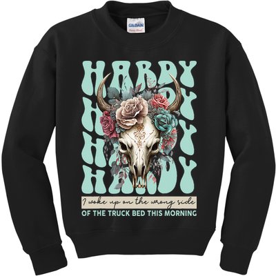 Funny Hardy I Woke Up On The Wrong Side Of The Truck Bed Kids Sweatshirt