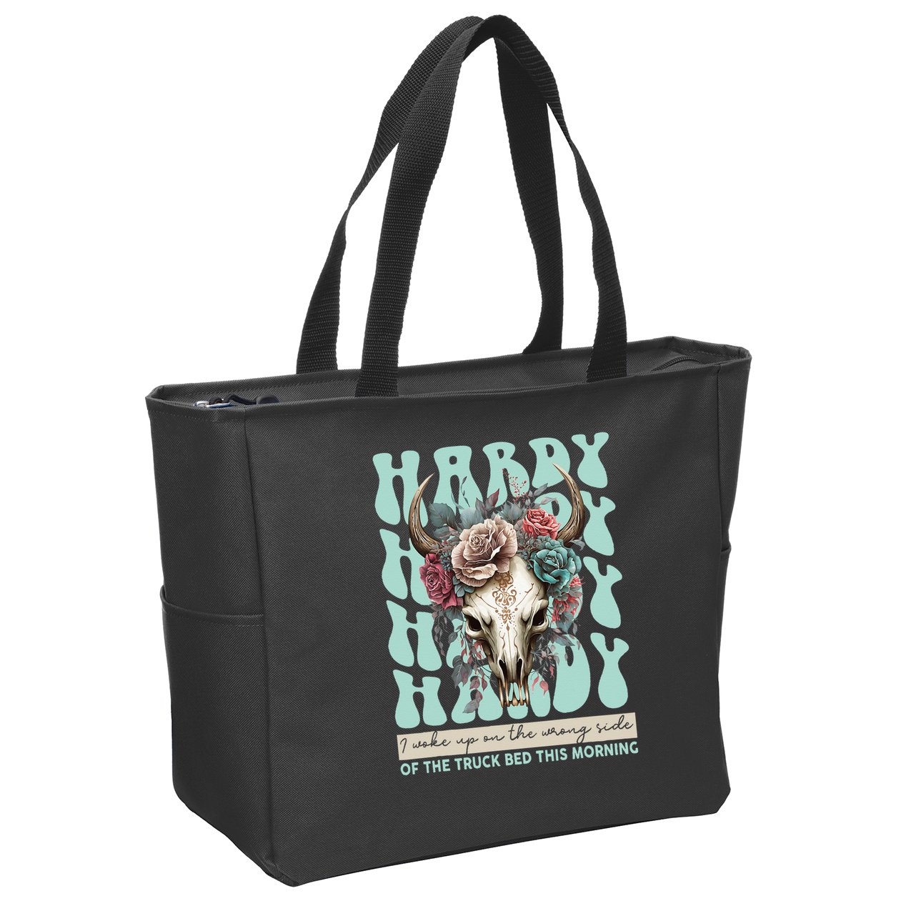 Funny Hardy I Woke Up On The Wrong Side Of The Truck Bed Zip Tote Bag