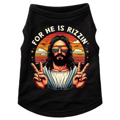 For He Is Rizzen Jesus Is Rizzen Christian Jesus Jokes Doggie Tank
