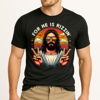 For He Is Rizzen Jesus Is Rizzen Christian Jesus Jokes Cooling Performance Crew T-Shirt