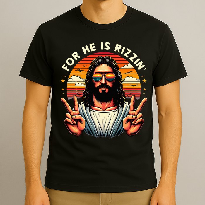 For He Is Rizzen Jesus Is Rizzen Christian Jesus Jokes T-Shirt