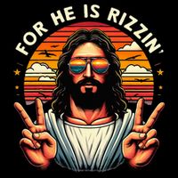 For He Is Rizzen Jesus Is Rizzen Christian Jesus Jokes 16 in Basic Backpack