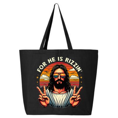 For He Is Rizzen Jesus Is Rizzen Christian Jesus Jokes 25L Jumbo Tote