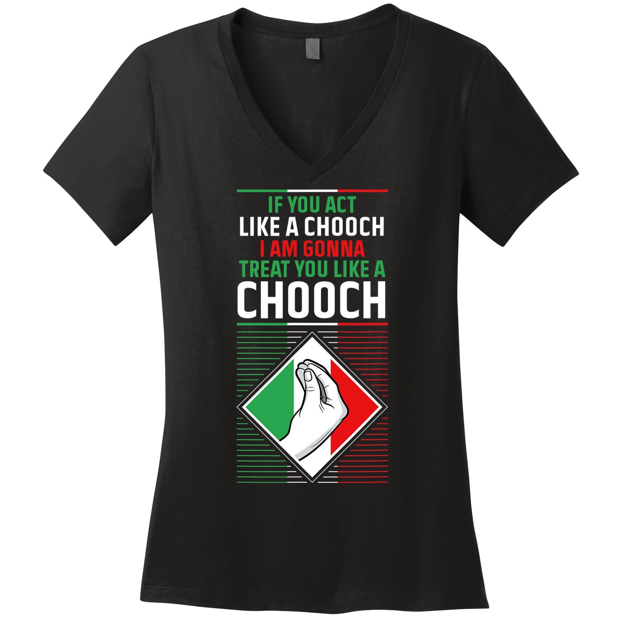 Funny Humor Italian Quote Slang Fun Italy Sayings Jokes Puns Women's V-Neck T-Shirt