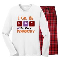 Funny Halloween I Can Be Scary But Only Periodically Women's Long Sleeve Flannel Pajama Set 