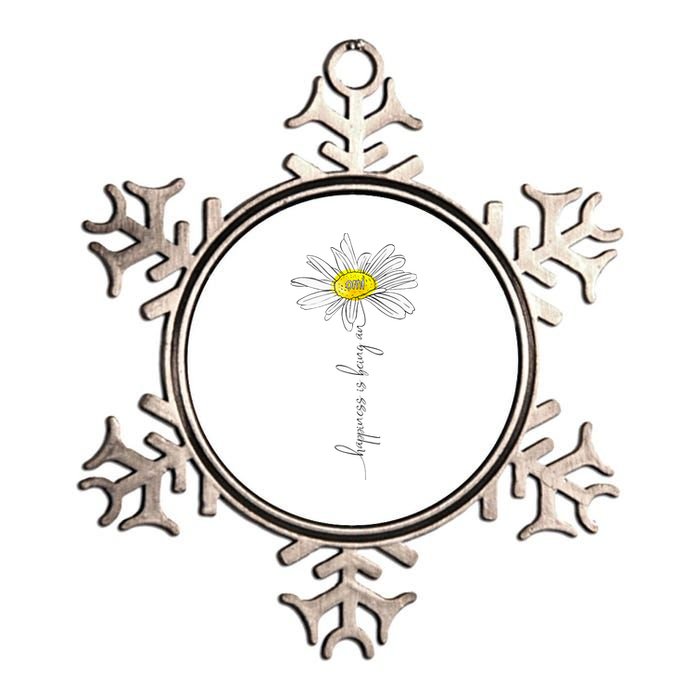 funny Happiness Is Being An Omi Daisy Mother's Day Metallic Star Ornament