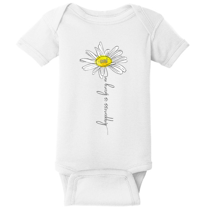 funny Happiness Is Being An Omi Daisy Mother's Day Baby Bodysuit