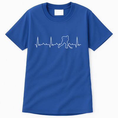 Funny Heartbeat Ice Hockey Player Puck Funny Gift Tall T-Shirt