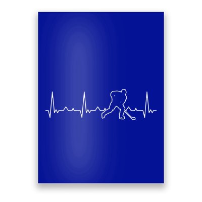 Funny Heartbeat Ice Hockey Player Puck Funny Gift Poster