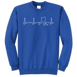 Funny Heartbeat Ice Hockey Player Puck Funny Gift Tall Sweatshirt