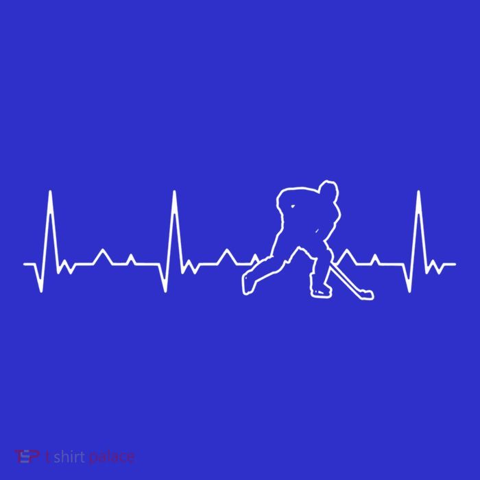 Funny Heartbeat Ice Hockey Player Puck Funny Gift Women's V-Neck T-Shirt