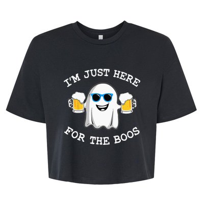 Funny Halloween Im Just Here For The Boos Costume Gift Bella+Canvas Jersey Crop Tee